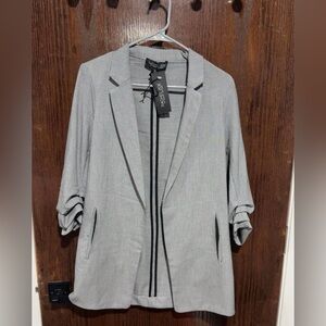 Rachel Zoe Light Gray Blazer with Rolled Sleeves